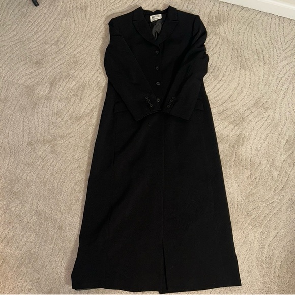 Kasper Black Long Coat and Pant Set - Picture 4 of 8